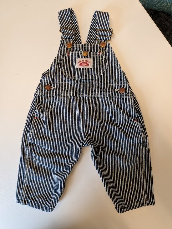Roundhouse Other - VTG Round House Hickory Railroad Stripe Baby Overalls - Made in USA 12 mos
